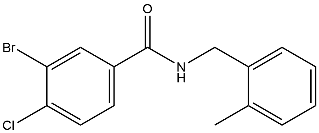 3-Bromo-4-chloro-N-[(2-methylphenyl)methyl]benzamide Structure