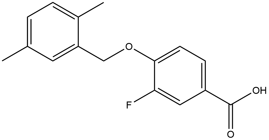 4-[(2,5-Dimethylphenyl)methoxy]-3-fluorobenzoic acid Structure