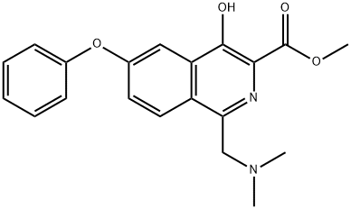 3-Isoquinolinecarboxylic acid, 1-[(dimethylamino)methyl]-4-hydroxy-6-phenoxy-, methyl ester Structure