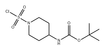 Carbamic acid, N-[1-(chlorosulfonyl)-4-piperidinyl]-, 1,1-dimethylethyl ester Structure