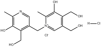 Pyridinium, 3-hydroxy-1-[[5-hydroxy-4-(hydroxymethyl)-6-methyl-3-pyridinyl]methyl]-4,5-bis(hydroxymethyl)-2-methyl-, chloride, hydrochloride (1:1:1) Structure