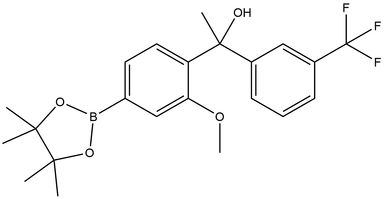 2-Methoxy-α-methyl-4-(4,4,5,5-tetramethyl-1,3,2-dioxaborolan-2-yl)-α-[3-(trif... Structure