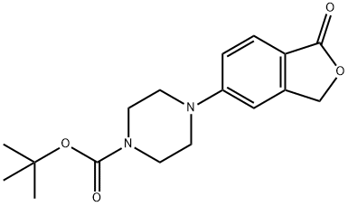 1-Piperazinecarboxylic acid, 4-(1,3-dihydro-1-oxo-5-isobenzofuranyl)-, 1,1-dimethylethyl ester 구조식 이미지