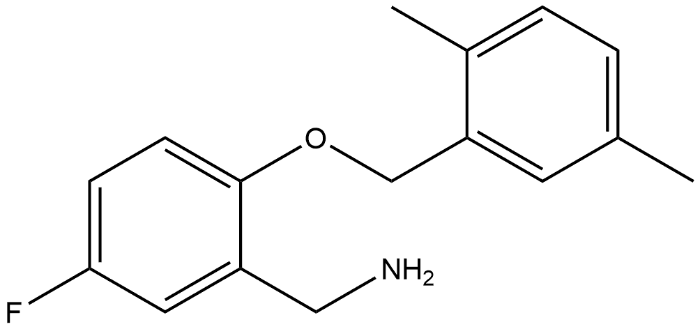 2-[(2,5-Dimethylphenyl)methoxy]-5-fluorobenzenemethanamine 구조식 이미지