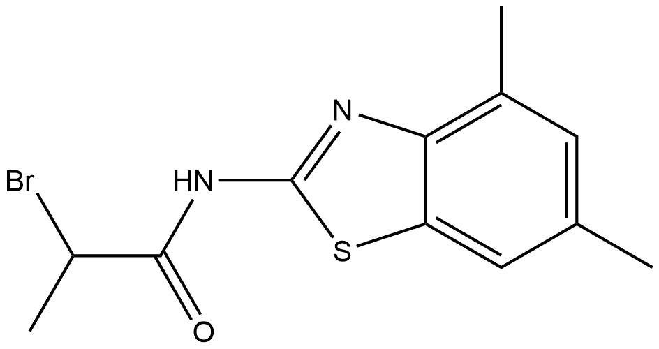 2-Bromo-N-(4,6-dimethyl-2-benzothiazolyl)propanamide 구조식 이미지