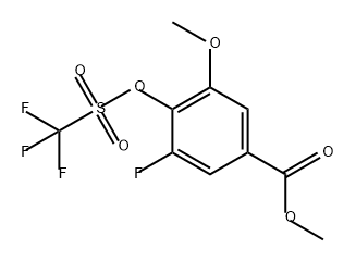 Benzoic acid, 3-fluoro-5-methoxy-4-[[(trifluoromethyl)sulfonyl]oxy]-, methyl ester 구조식 이미지