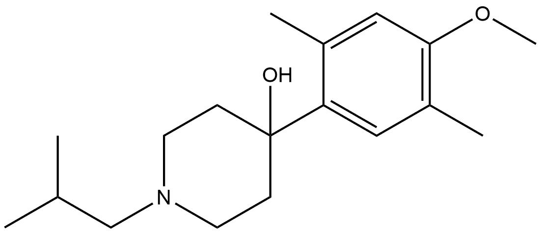 4-(4-Methoxy-2,5-dimethylphenyl)-1-(2-methylpropyl)-4-piperidinol Structure