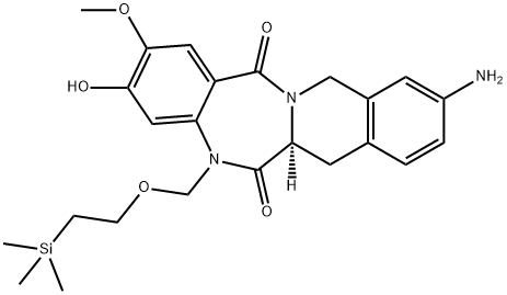 (S)-10-Amino-3-hydroxy-2-methoxy-5-((2-(trimethylsilyl)ethoxy)methyl)-7,12-dihydrobenzo[5,6][1,4]diazepino[1,2-b]isoquinoline-6,14(5H,6aH)-dione Structure