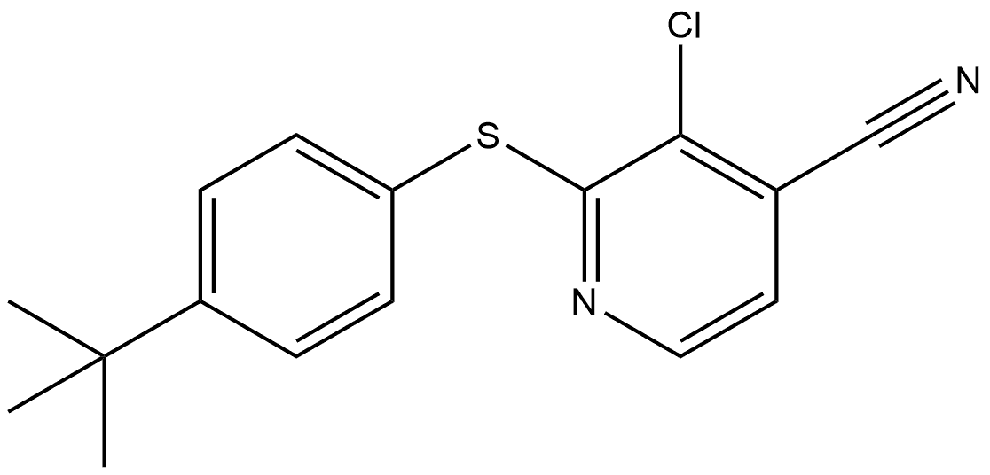 3-Chloro-2-[[4-(1,1-dimethylethyl)phenyl]thio]-4-pyridinecarbonitrile Structure