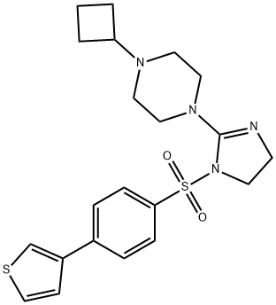 Piperazine, 1-cyclobutyl-4-[4,5-dihydro-1-[[4-(3-thienyl)phenyl]sulfonyl]-1H-imidazol-2-yl]- 구조식 이미지