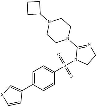 Piperazine, 1-cyclobutyl-4-[4,5-dihydro-1-[[4-(3-thienyl)phenyl]sulfonyl]-1H-imidazol-2-yl]- Structure