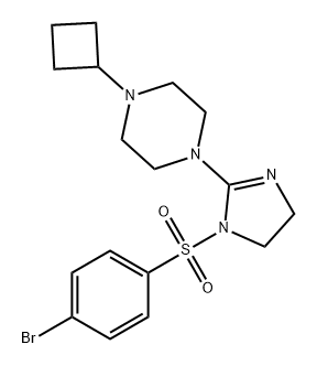 Piperazine, 1-[1-[(4-bromophenyl)sulfonyl]-4,5-dihydro-1H-imidazol-2-yl]-4-cyclobutyl- Structure