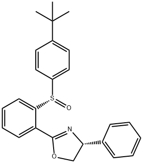 (R)-2-(2-((S)-(4-(tert-Butyl)phenyl)sulfinyl)phenyl)-4-phenyl-4,5-dihydrooxazole Structure