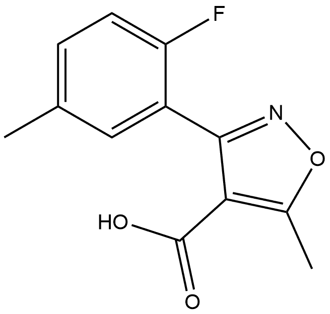 3-(2-Fluoro-5-methylphenyl)-5-methylisoxazole-4-carboxylic Acid Structure