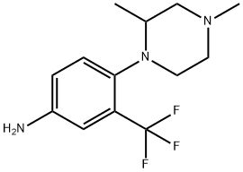 Benzenamine, 4-(2,4-dimethyl-1-piperazinyl)-3-(trifluoromethyl)- Structure