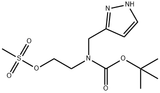 Carbamic acid, N-[2-[(methylsulfonyl)oxy]ethyl]-N-(1H-pyrazol-3-ylmethyl)-, 1,1-dimethylethyl ester Structure