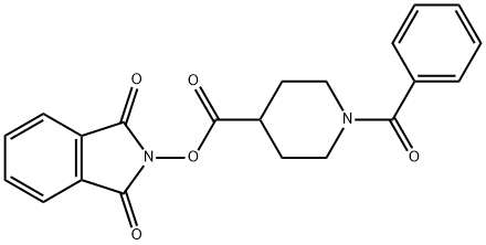 4-Piperidinecarboxylic acid, 1-benzoyl-, 1,3-dihydro-1,3-dioxo-2H-isoindol-2-yl ester Structure