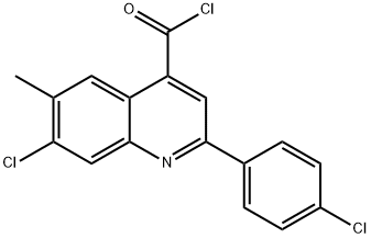 7-Chloro-2-(4-chlorophenyl)-6-methylquinoline-4-carbonyl chloride 구조식 이미지
