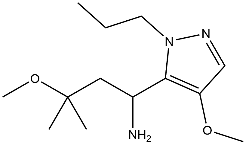 3-methoxy-1-(4-methoxy-1-propyl-1H-pyrazol-5-yl)-3-methylbutan-1-amine Structure