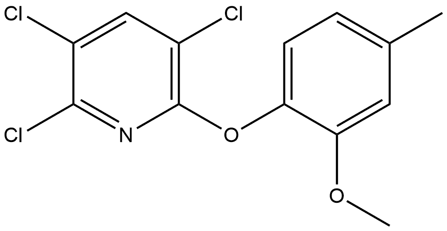 2,3,5-Trichloro-6-(2-methoxy-4-methylphenoxy)pyridine Structure