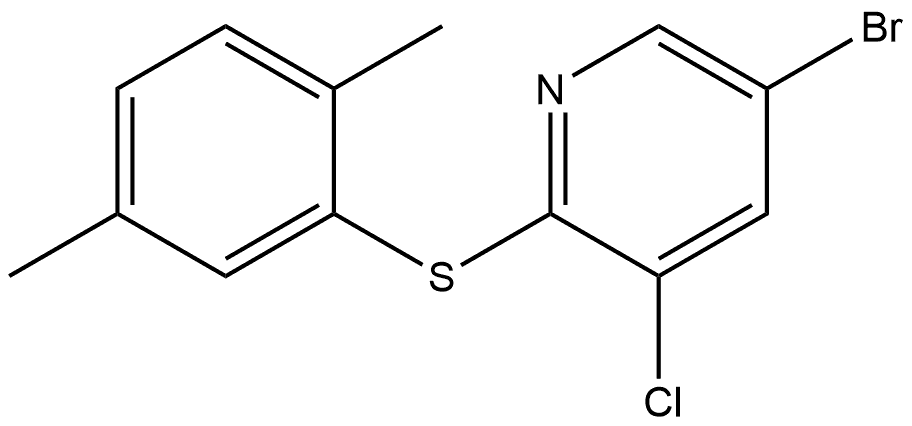 5-Bromo-3-chloro-2-[(2,5-dimethylphenyl)thio]pyridine 구조식 이미지