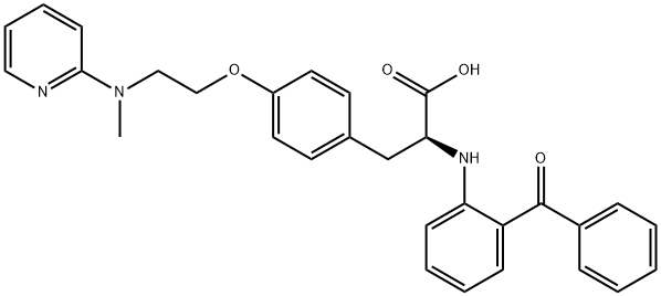 Tyrosine, N-(2-benzoylphenyl)-O-[2-(methyl-2-pyridinylamino)ethyl]- Structure