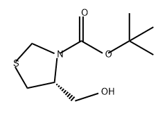 3-Thiazolidinecarboxylic acid, 4-(hydroxymethyl)-, 1,1-dimethylethyl ester, (4R)- Structure