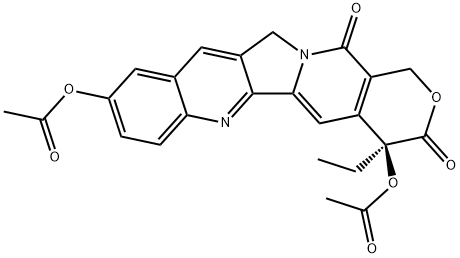 1H-Pyrano[3',4':6,7]indolizino[1,2-b]quinoline-3,14(4H,12H)-dione, 4,9-bis(acetyloxy)-4-ethyl-, (4S)- Structure