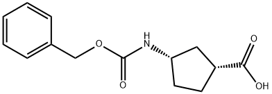 Cyclopentanecarboxylic acid, 3-[[(phenylmethoxy)carbonyl]amino]-, (1R,3S)- Structure