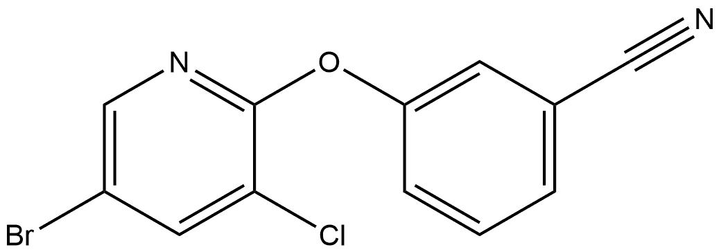 3-[(5-Bromo-3-chloro-2-pyridinyl)oxy]benzonitrile Structure