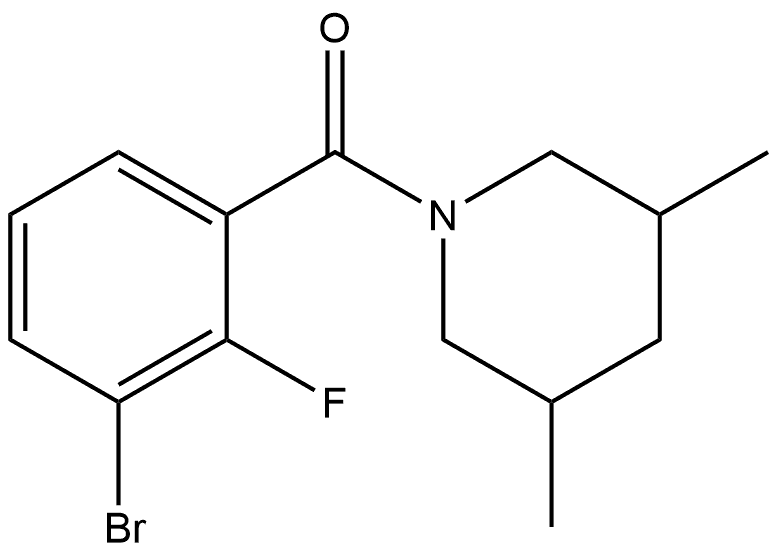 (3-Bromo-2-fluorophenyl)(3,5-dimethyl-1-piperidinyl)methanone Structure