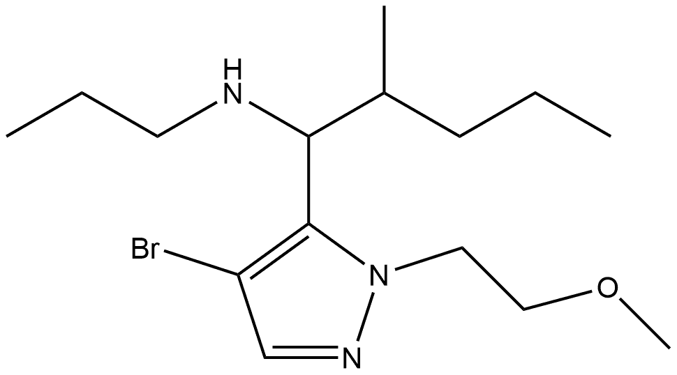 {1-[4-bromo-1-(2-methoxyethyl)-1H-pyrazol-5-yl]-2-methylpentyl}(propyl)amine Structure