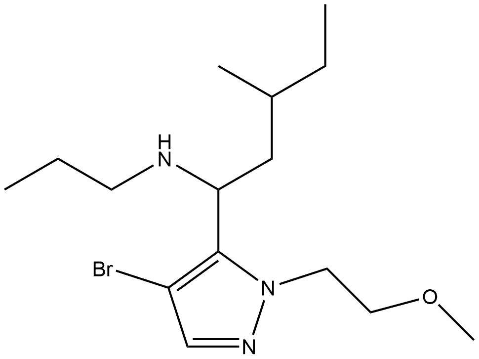 {1-[4-bromo-1-(2-methoxyethyl)-1H-pyrazol-5-yl]-3-methylpentyl}(propyl)amine Structure