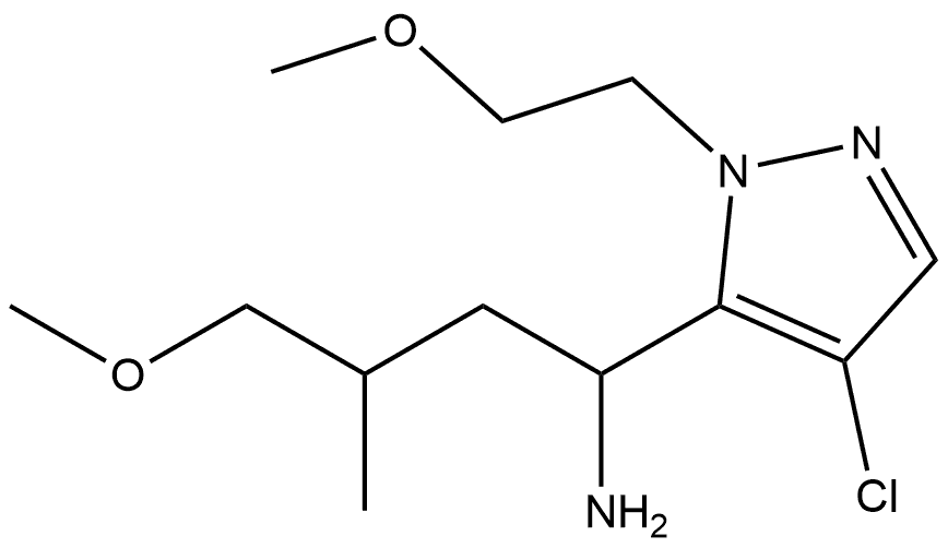 1-[4-chloro-1-(2-methoxyethyl)-1H-pyrazol-5-yl]-4-methoxy-3-methylbutan-1-amine Structure