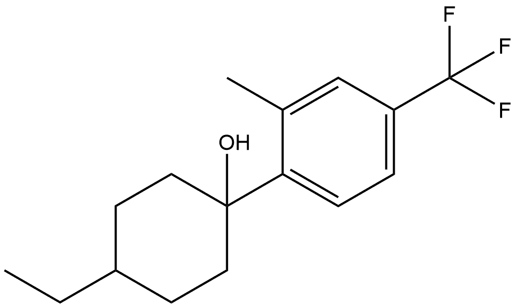 4-Ethyl-1-[2-methyl-4-(trifluoromethyl)phenyl]cyclohexanol Structure