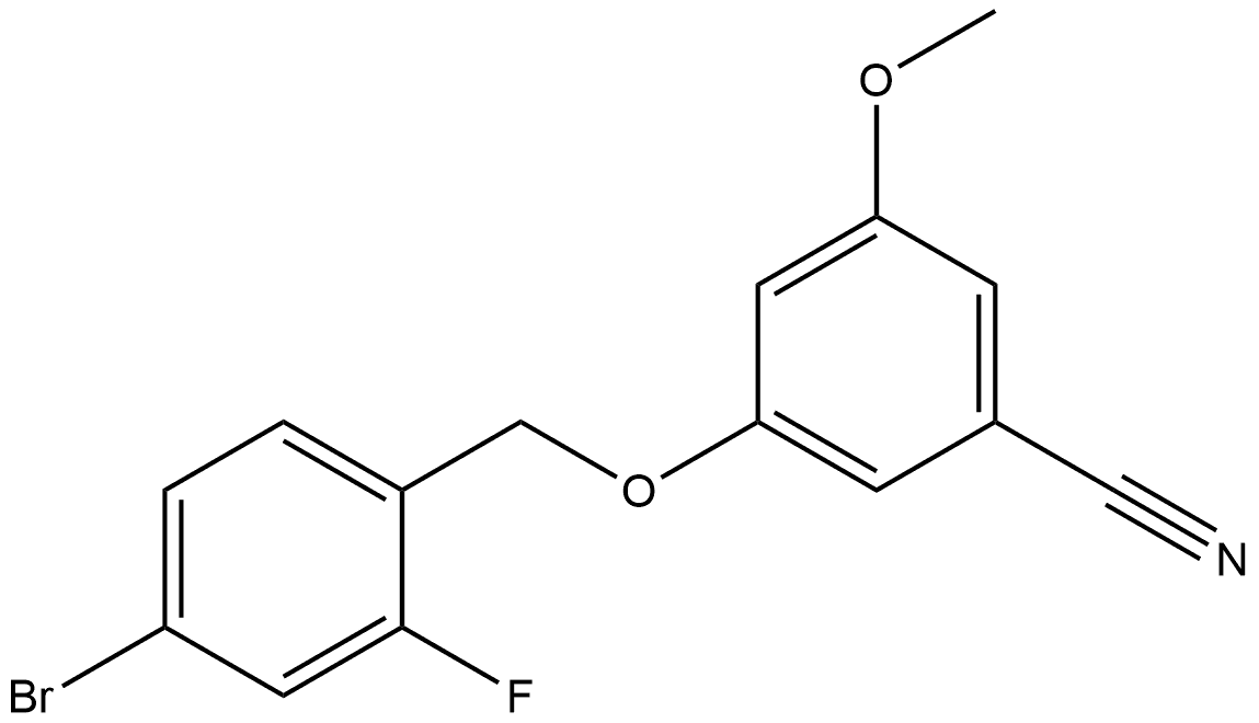 Benzonitrile, 3-[(4-bromo-2-fluorophenyl)methoxy]-5-methoxy- Structure