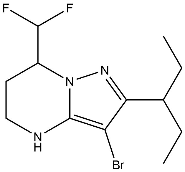 3-bromo-7-(difluoromethyl)-2-(pentan-3-yl)-4H,5H,6H,7H-pyrazolo[1,5-a]pyrimidine Structure