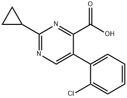 5-(2-Chlorophenyl)-2-cyclopropyl-4-pyrimidinecarboxylic acid Structure