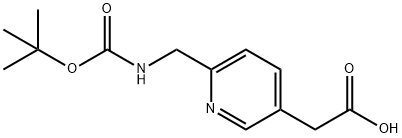 6-[[[(1,1-Dimethylethoxy)carbonyl]amino]methyl]-3-pyridineacetic acid Structure