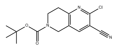 tert-butyl 2-chloro-3-cyano-7,8-dihydro-1,6-naphthyridine-6(5H)-carboxylate Structure