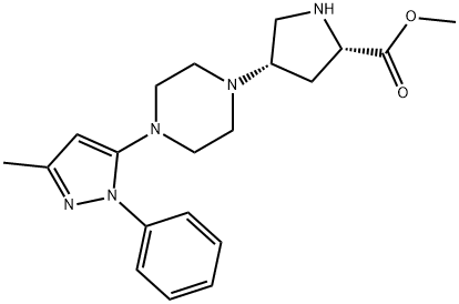 (4S)-4-[4-(3-Methyl-1-phenyl-1H-pyrazol-5-yl)-1-piperazinyl]-L-proline methyl ester Structure