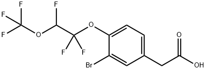 3-Bromo-4-[1,1,2-trifluoro-2-(trifluoromethoxy)ethoxy]phenylacetic acid Structure