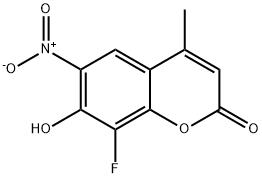 8-Fluoro-7-hydroxy-4-methyl-6-nitrocoumarin Structure