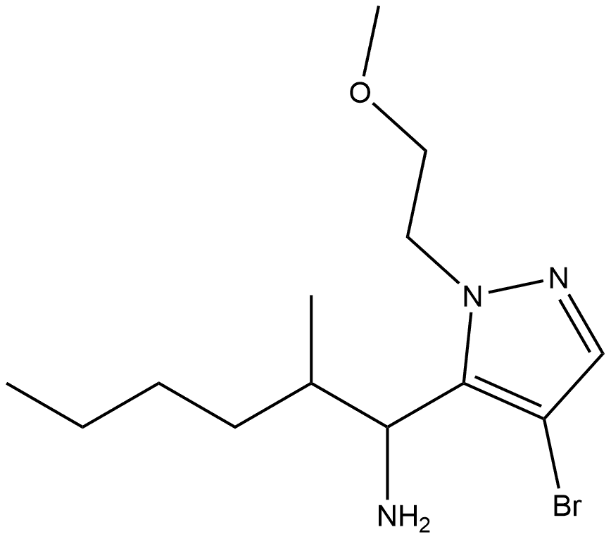 1-[4-bromo-1-(2-methoxyethyl)-1H-pyrazol-5-yl]-2-methylhexan-1-amine Structure