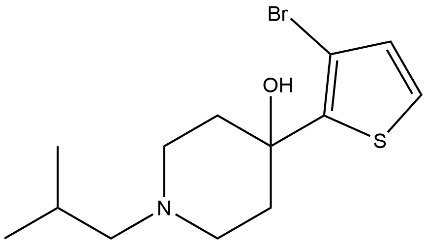 4-(3-Bromo-2-thienyl)-1-(2-methylpropyl)-4-piperidinol Structure