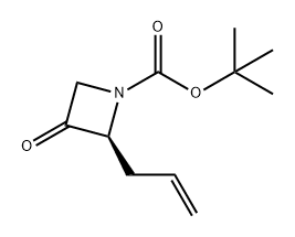 1-Azetidinecarboxylic acid, 3-oxo-2-(2-propen-1-yl)-, 1,1-dimethylethyl ester, (2S)- Structure