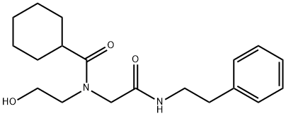 Cyclohexanecarboxamide, N-(2-hydroxyethyl)-N-[2-oxo-2-[(2-phenylethyl)amino]ethyl]- Structure