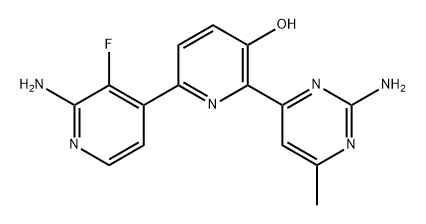 [2,4'-Bipyridin]-5-ol, 2'-amino-6-(2-amino-6-methyl-4-pyrimidinyl)-3'-fluoro- Structure