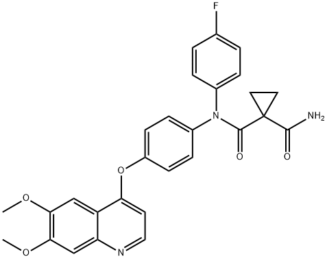 1-N'-[4-(6,7-dimethoxyquinolin-4-yl)oxyphenyl]-1-N'-(4-fluorophenyl)cyclopropane-1,1-dicarboxamide Structure