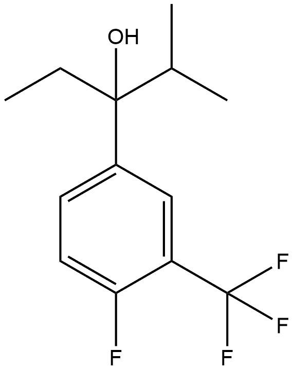 α-Ethyl-4-fluoro-α-(1-methylethyl)-3-(trifluoromethyl)benzenemethanol 구조식 이미지